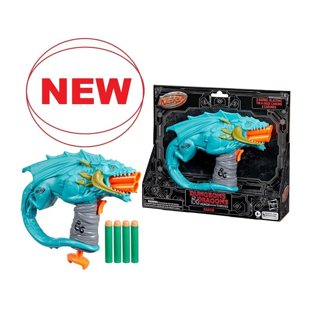 NEW NERF Dungeons & Dragons Rakor Blaster Dart Gun Outdoor Games with Darts $15